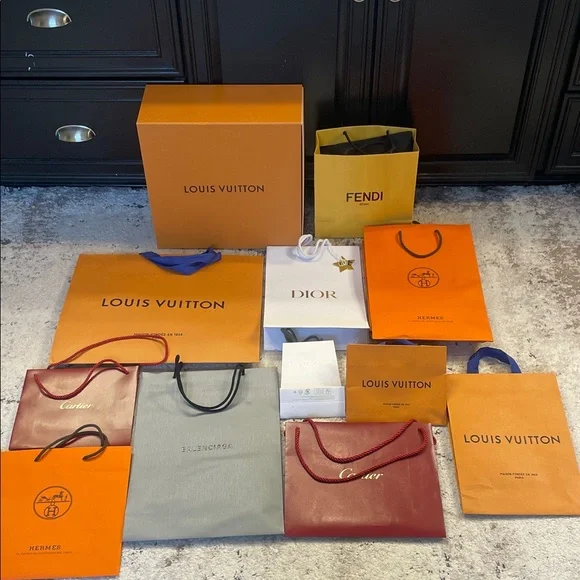MULTIPLE DESIGNER BAGS . Luxury Designer Shopping Bags Collection